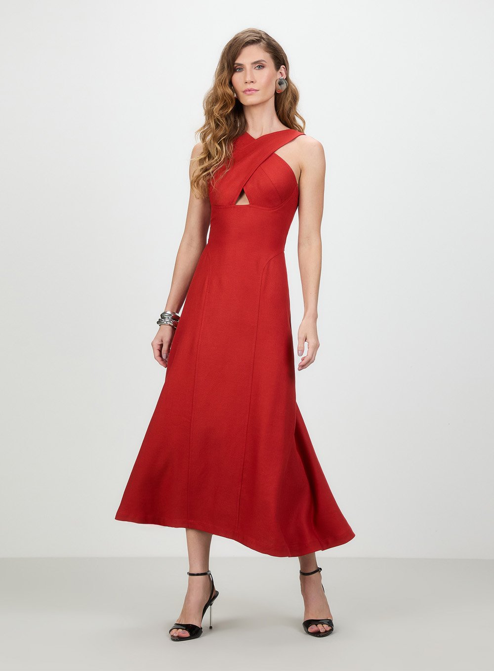 Vestido Midi Zaia Laranja Tufi Duek -SALE