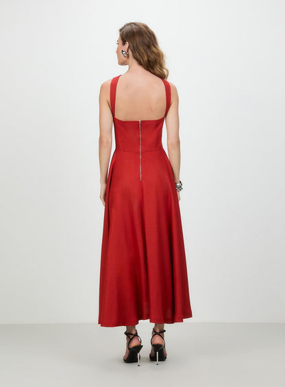Vestido Midi Zaia Laranja Tufi Duek -SALE