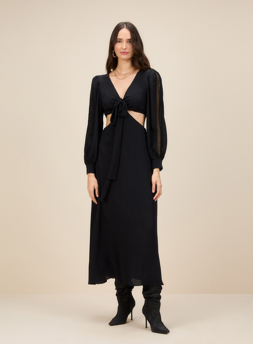 Vestido Recorte Preto Skazi -SALE