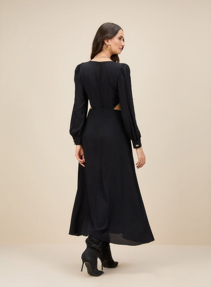Vestido Recorte Preto Skazi -SALE