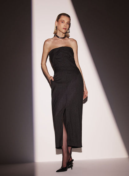 Vestido Tomaz Alfaiataria Laurent Listrado Tufi Duek -SALE