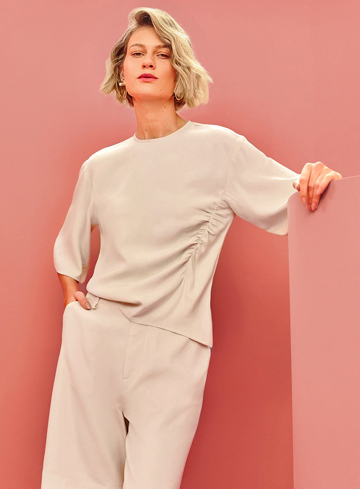 Blusa Nude Drapeada Tufi Duek