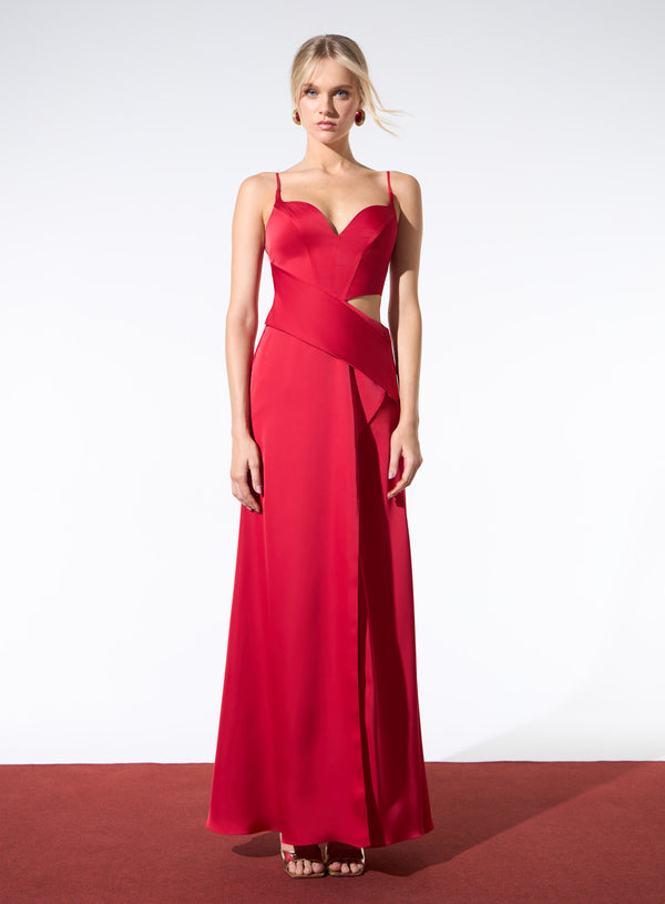 Vestido Vermelho Longo Corset Skazi