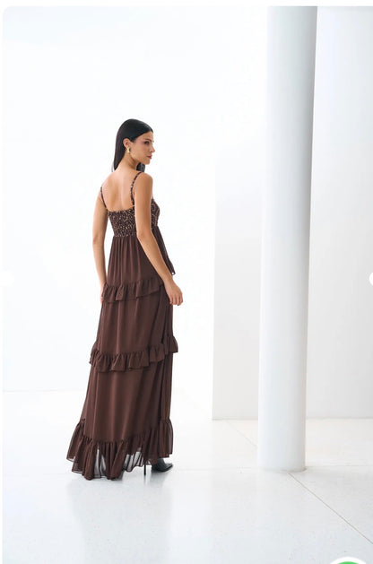 Vestido Marrom ou Azul Marinho Cinara Regina Salomão