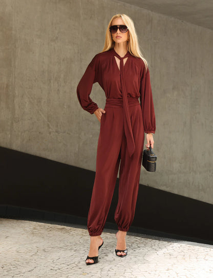 Conjunto Marrom ou Preto em Jersey Strass