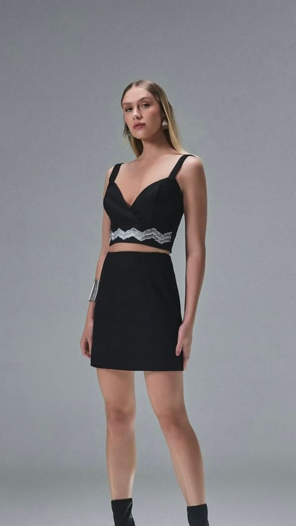 Conjunto Preto Detalhe Brilhante Arbour