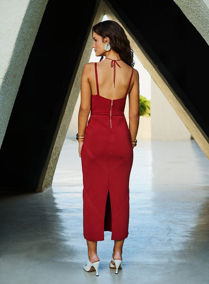 Vestido Tricot Corset Vermelho Tufi Duek -SALE