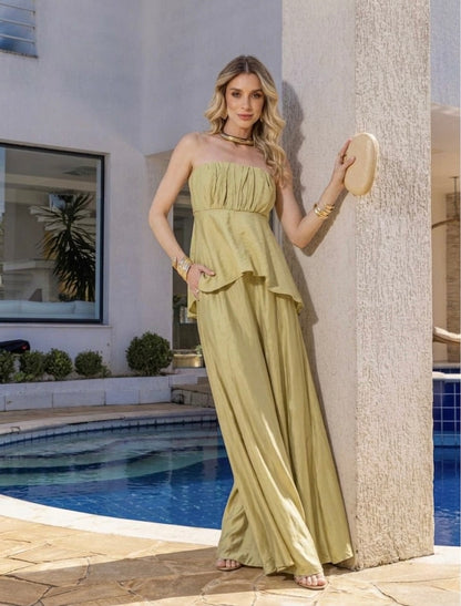 Conjunto Verde Saia e Blusa Tomara que Caia Annie Pestana