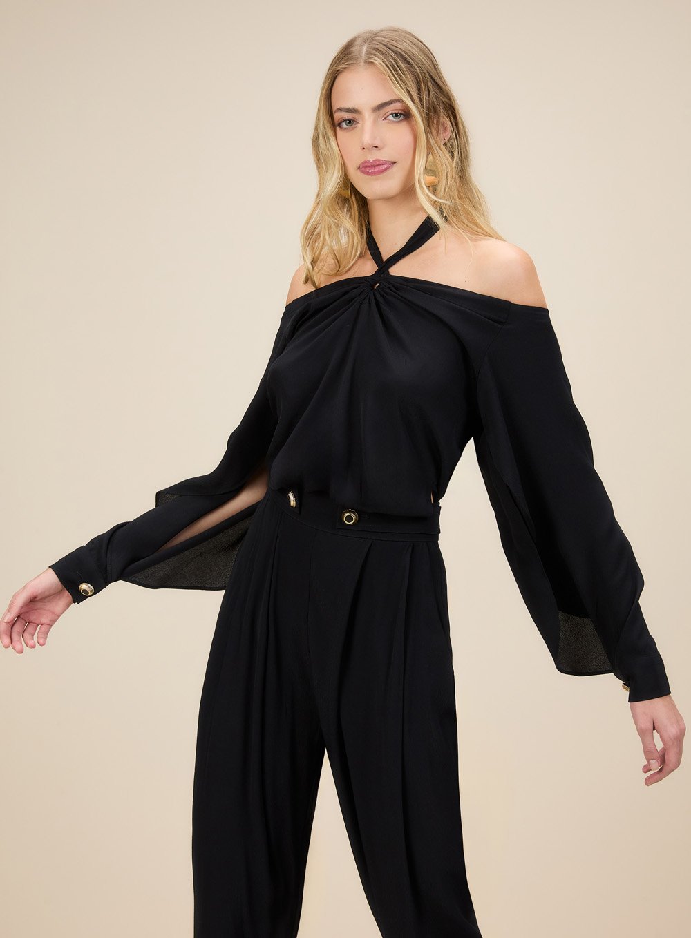 Blusa Ombro a Ombro Laço Preto Skazi -SALE