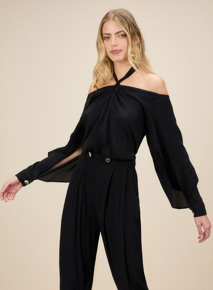 Blusa Ombro a Ombro Laço Preto Skazi -SALE