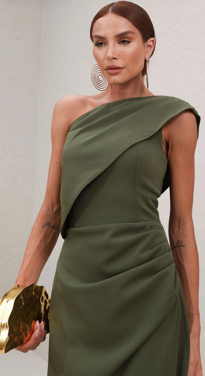 Vestido Mídi Gola Removível Amicci