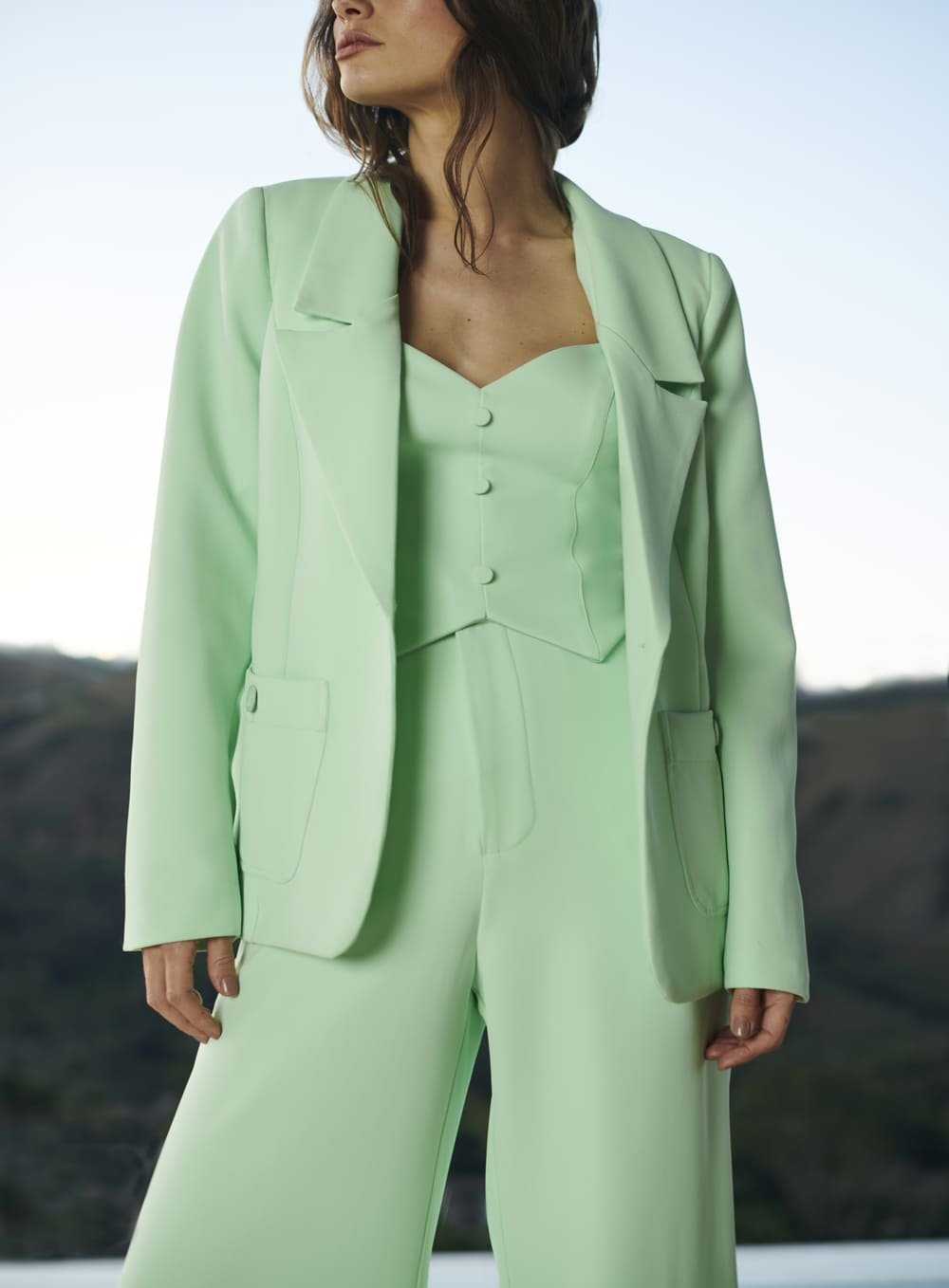 Blazer Bolsos Verde Claro Tufi Duek -SALE