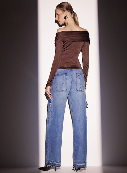 Blusa Ombro a Ombro Trico Marrom Tufi Duek -SALE