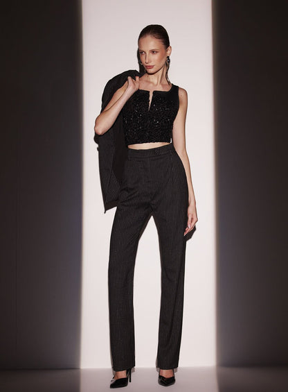 Blusa Paetê Tranding Preto Tufi Duek -SALE