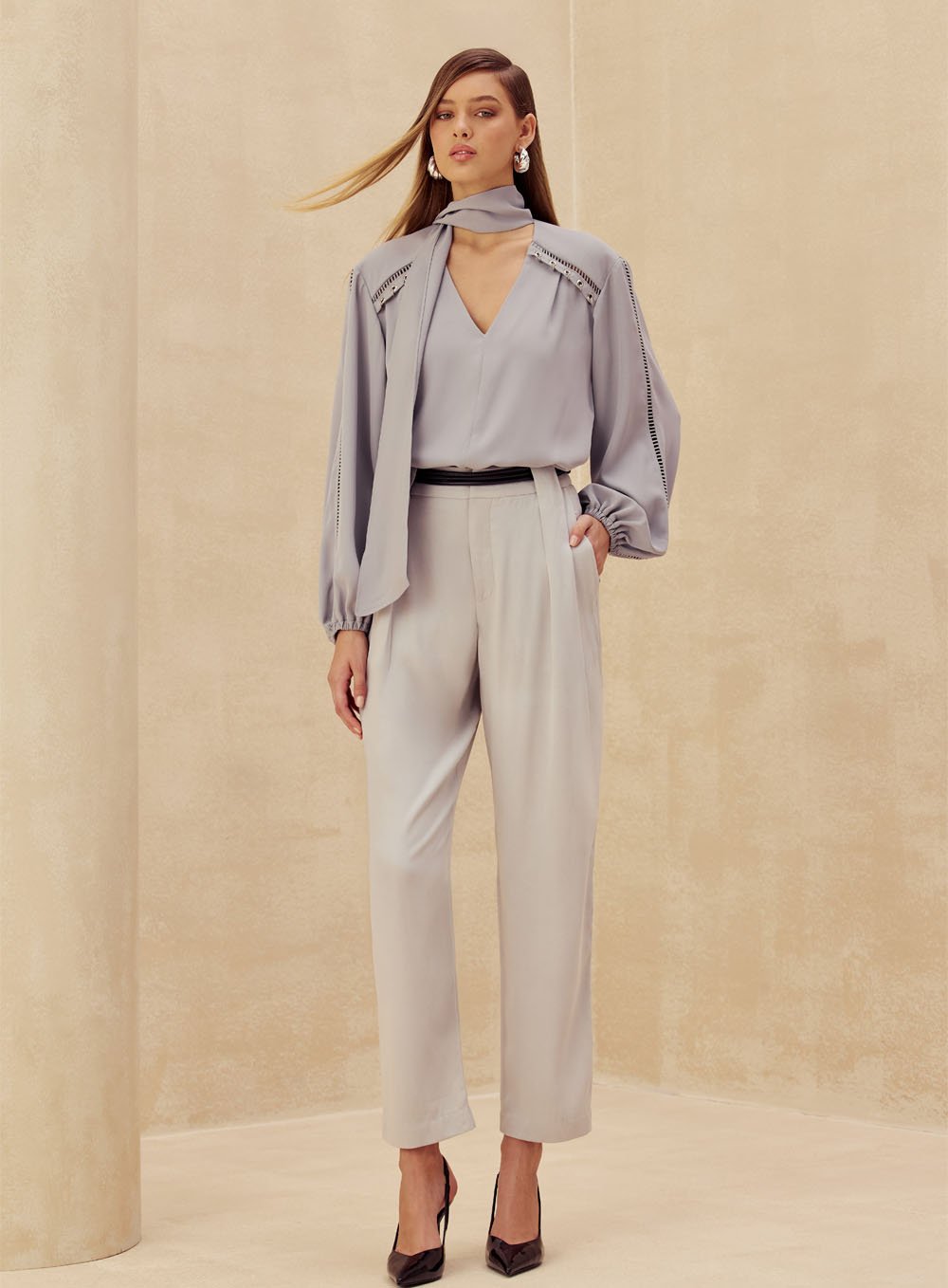 Blusa Pala Metais Cinza Skazi -SALE
