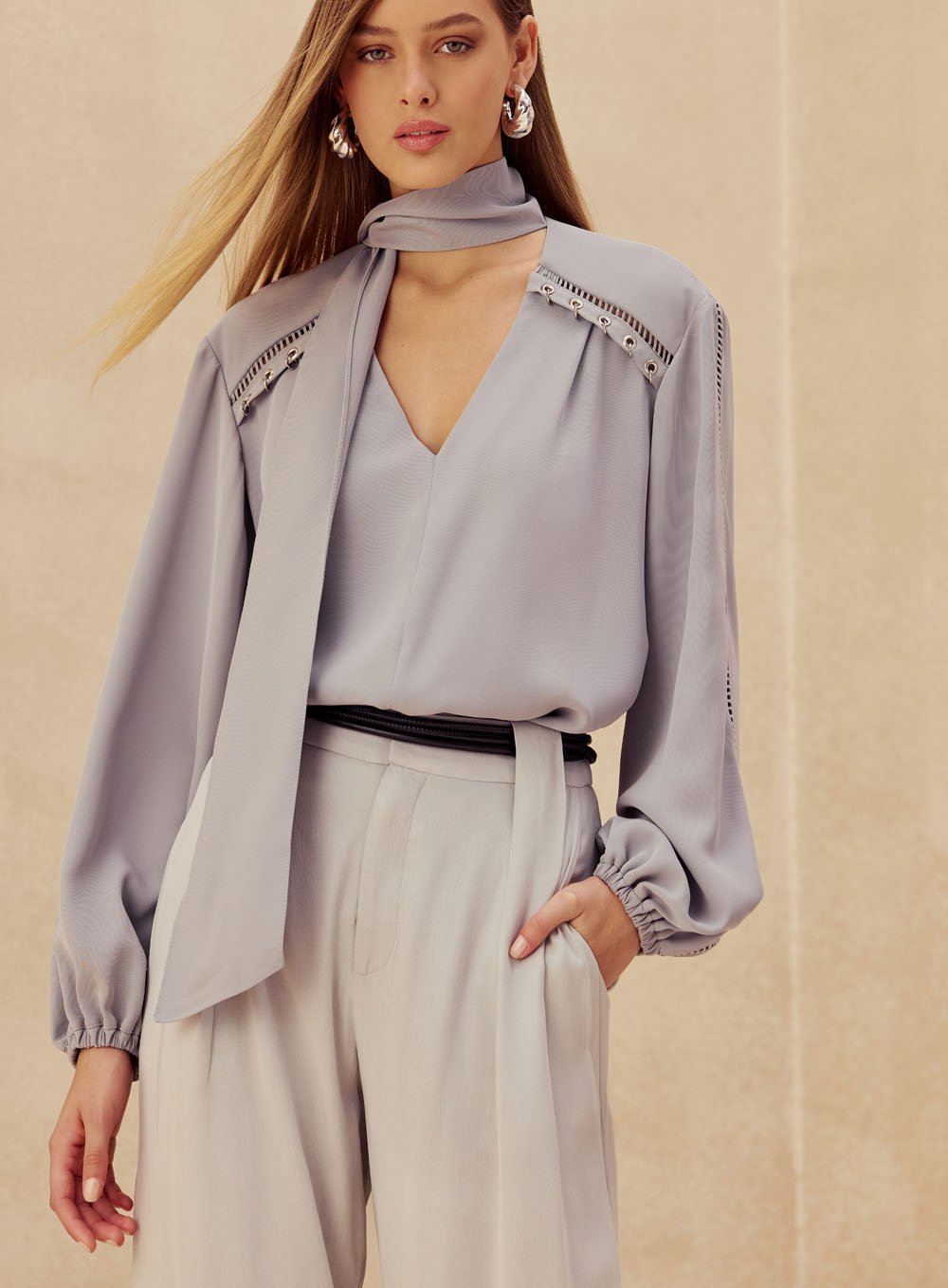 Blusa Pala Metais Cinza Skazi -SALE