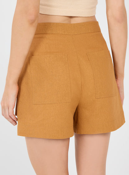 Short Caramelo Bolsos Virados Tufi Duek