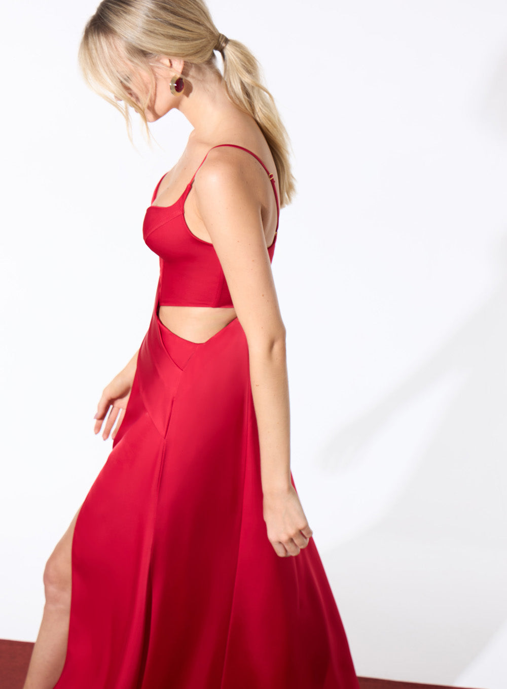 Vestido Vermelho Longo Corset Skazi