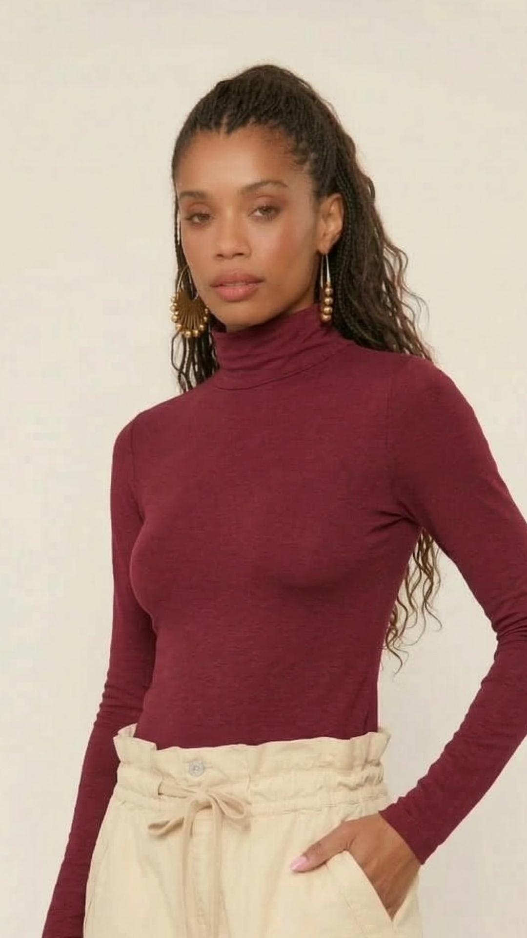 Blusa de Malha Gola Alta em Viscose e Elastano – Eagle Rock