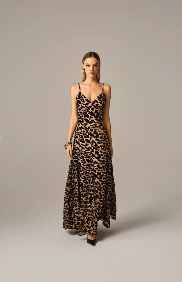 Vestido Animal Print Onça Mônica Regina Salomão
