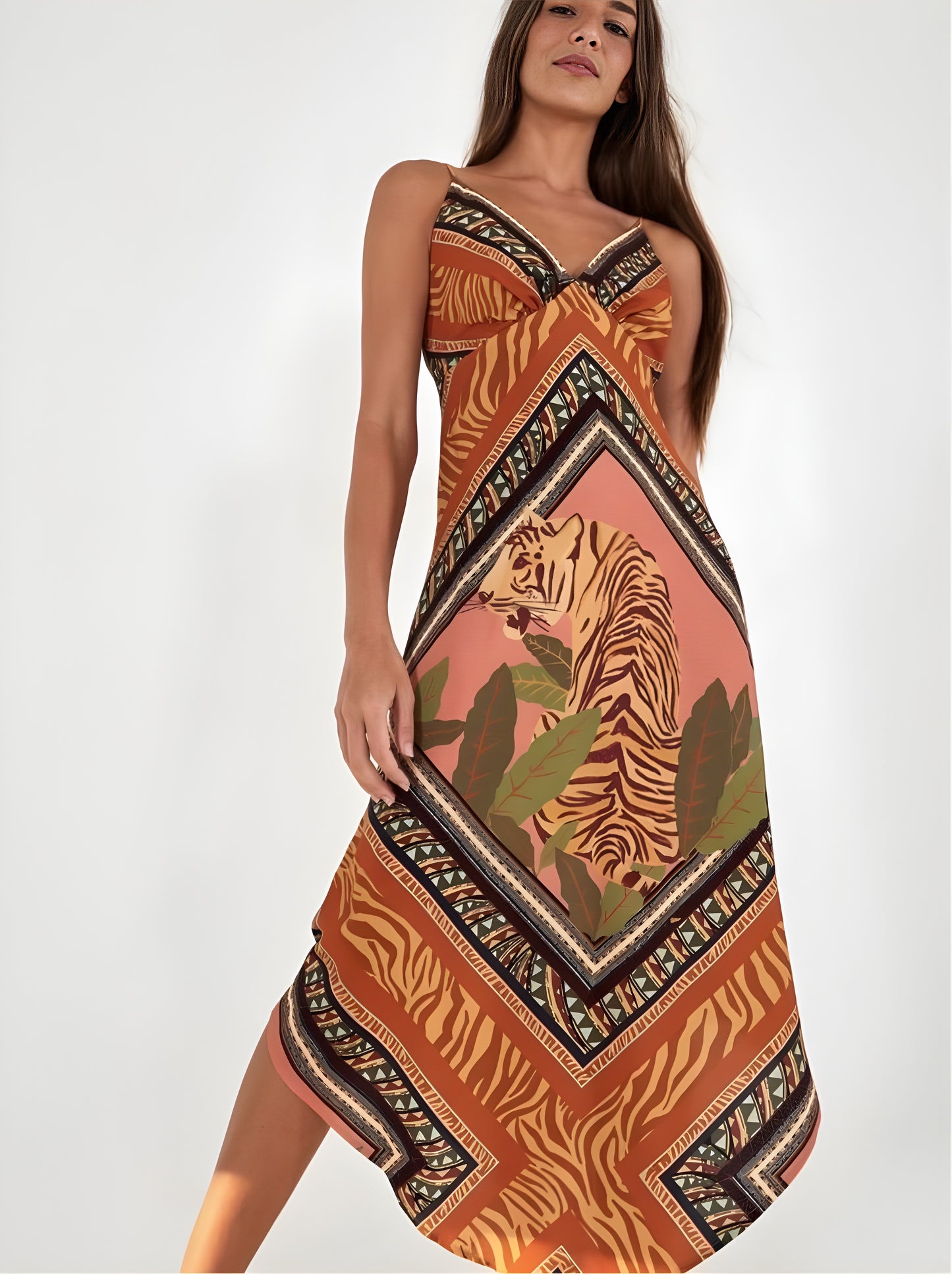 Vestido Terracota Estampado Farm