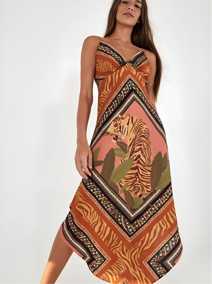 Vestido Terracota Estampado Farm