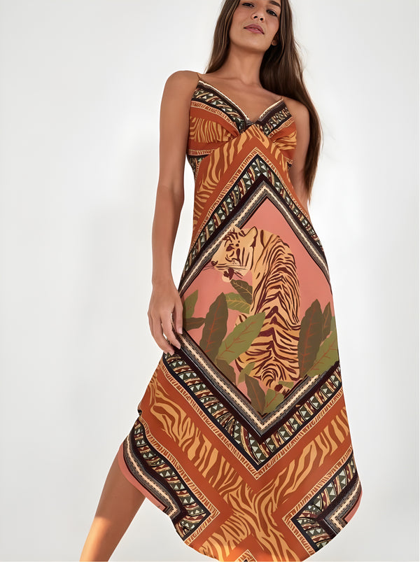 Vestido Terracota Estampado Farm