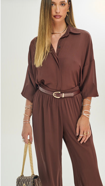Camisa Marrom Over Manie