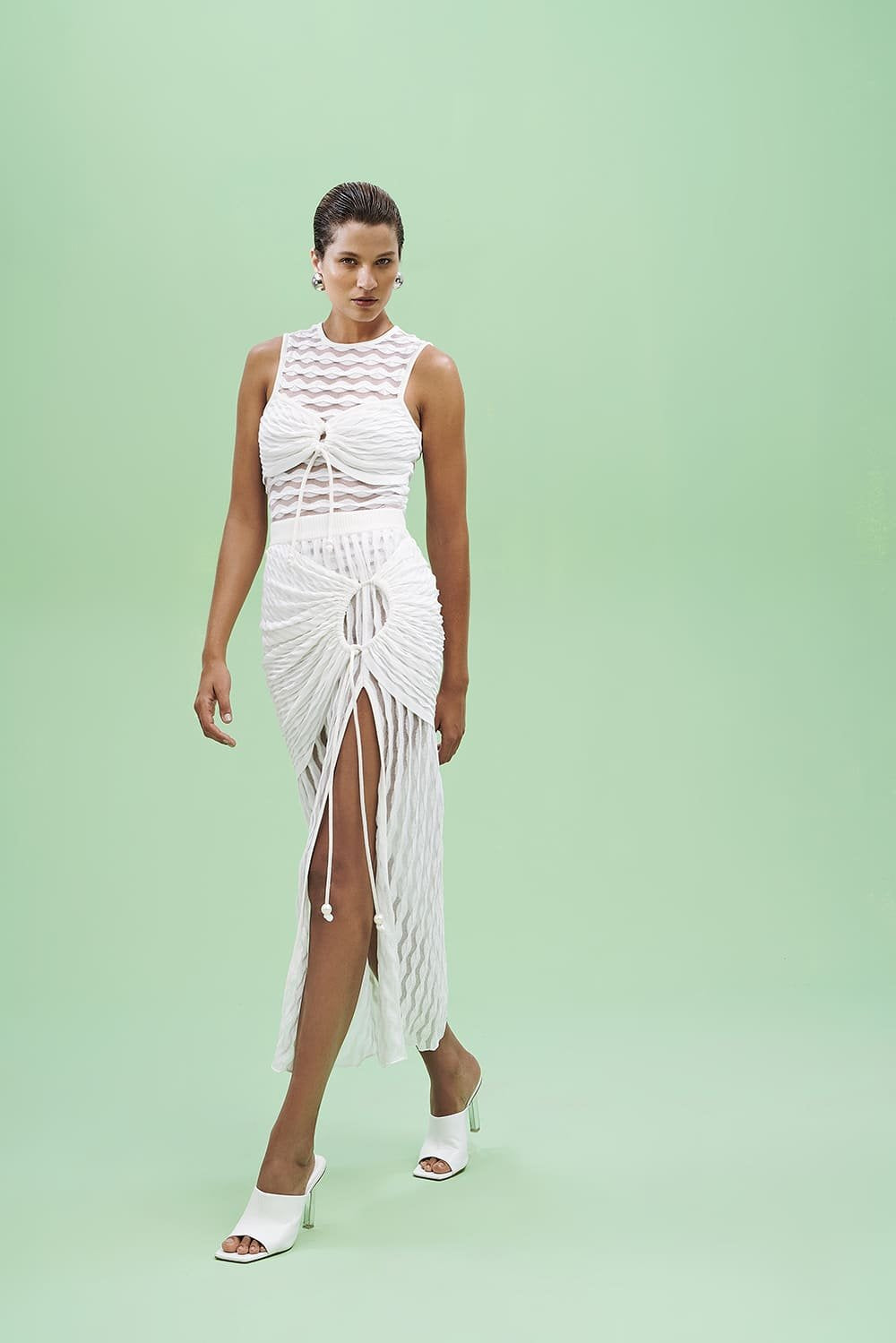 Blusa Sobreposição Tricot Texturas Off White Tufi Duek -SALE
