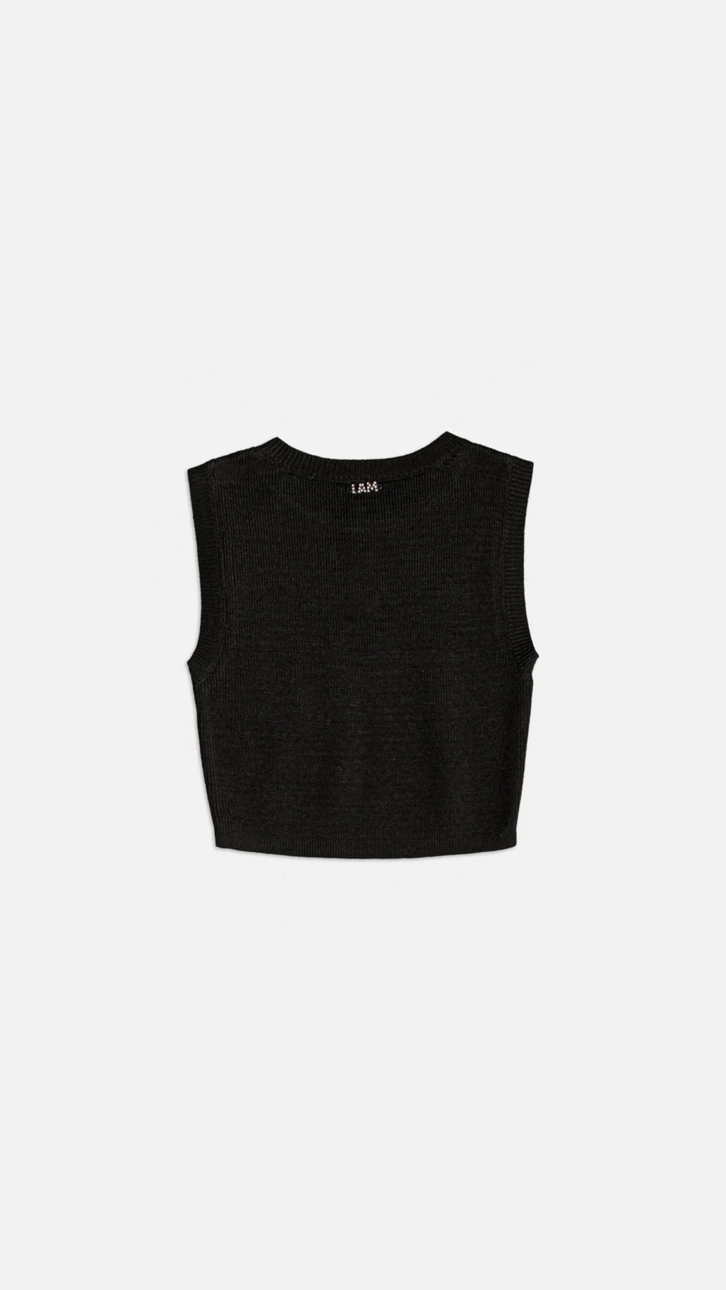 Cropped Preto Tricot Vazado Althoria