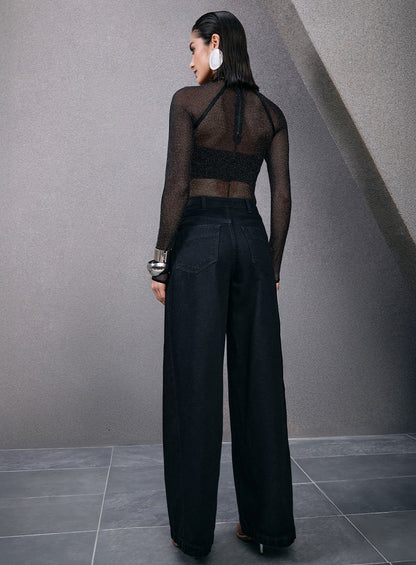 Blusa Tela Glow Preto Tufi Duek -SALE