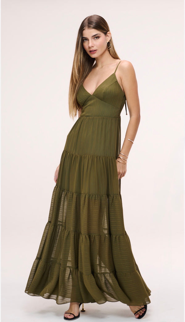 Vestido Verde Longo Textura Manie