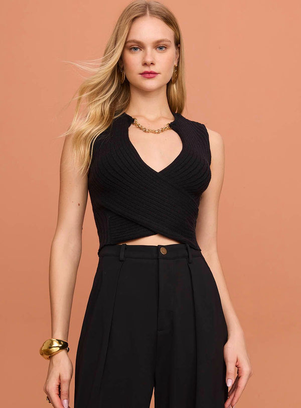 Top Preto ou Azul Tricot Skazi