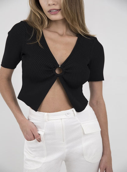 Blusa Tricot Paisley Preto Skazi -SALE