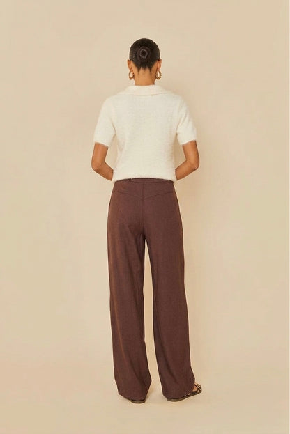 Calça Marrom em Viscose Oh,Boy!