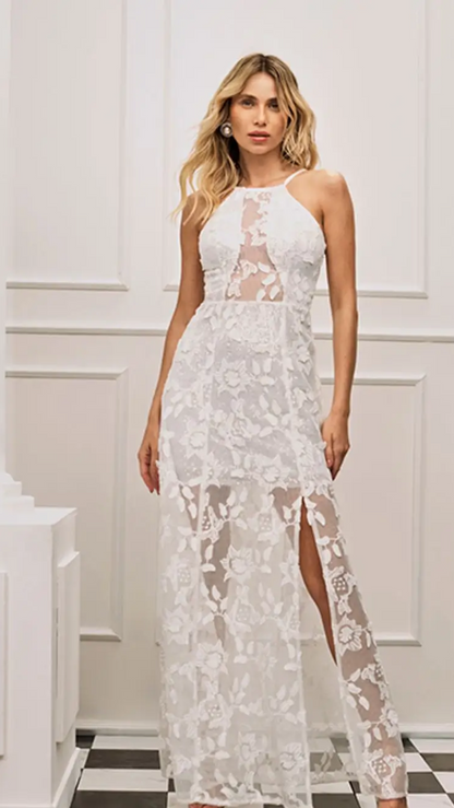 Vestido Branco Tela 3D Skazi