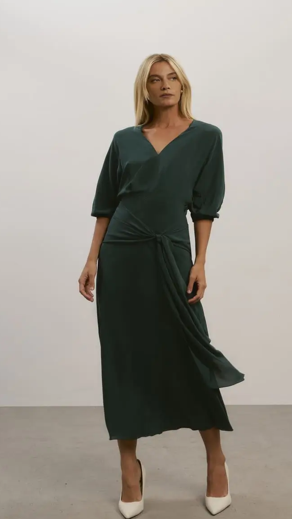 Vestido Verde Petróleo Midi Tufi Duek