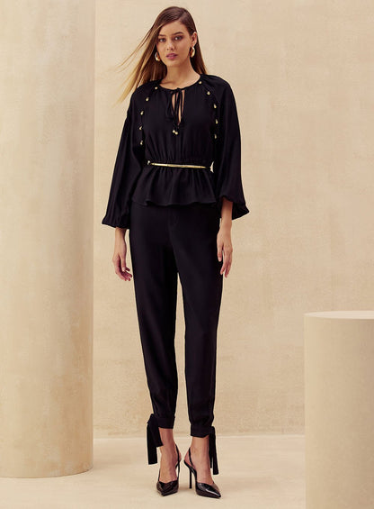 Calça Amarração Preto Skazi -SALE