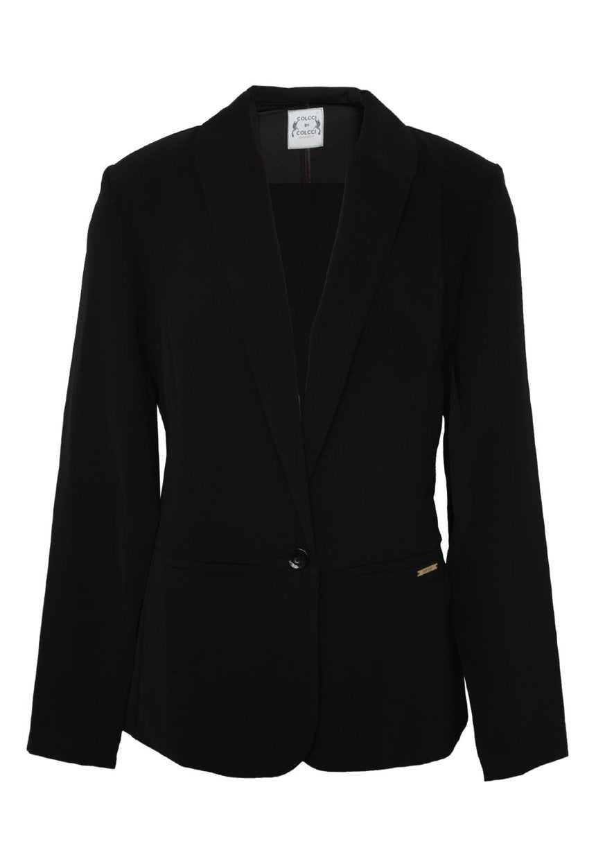 Blazer Preto Botão Dourado Colcci