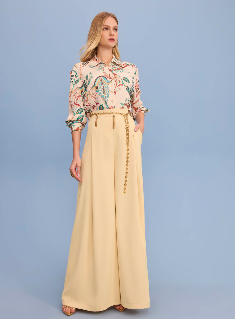 Calça Amarelo Manteiga Alfaiataria Skazi