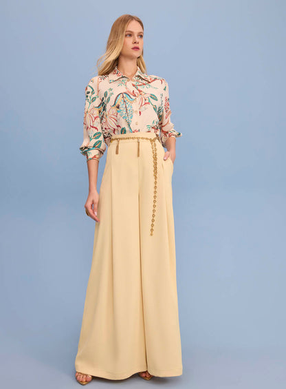 Calça Amarelo Manteiga Alfaiataria Skazi