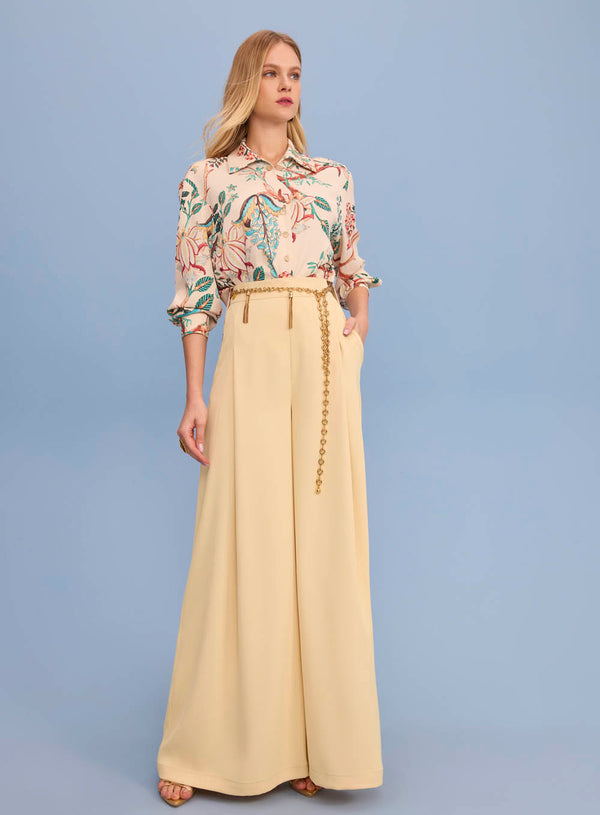 Calça Amarelo Manteiga Alfaiataria Skazi