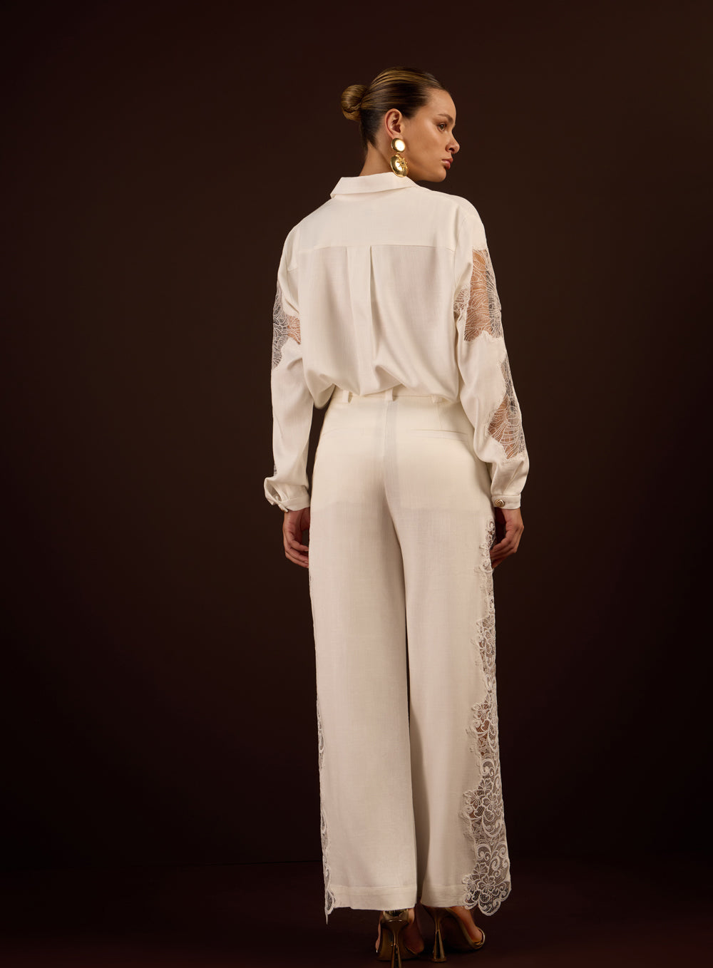 Conjunto Off White Renda em Linho Skazi