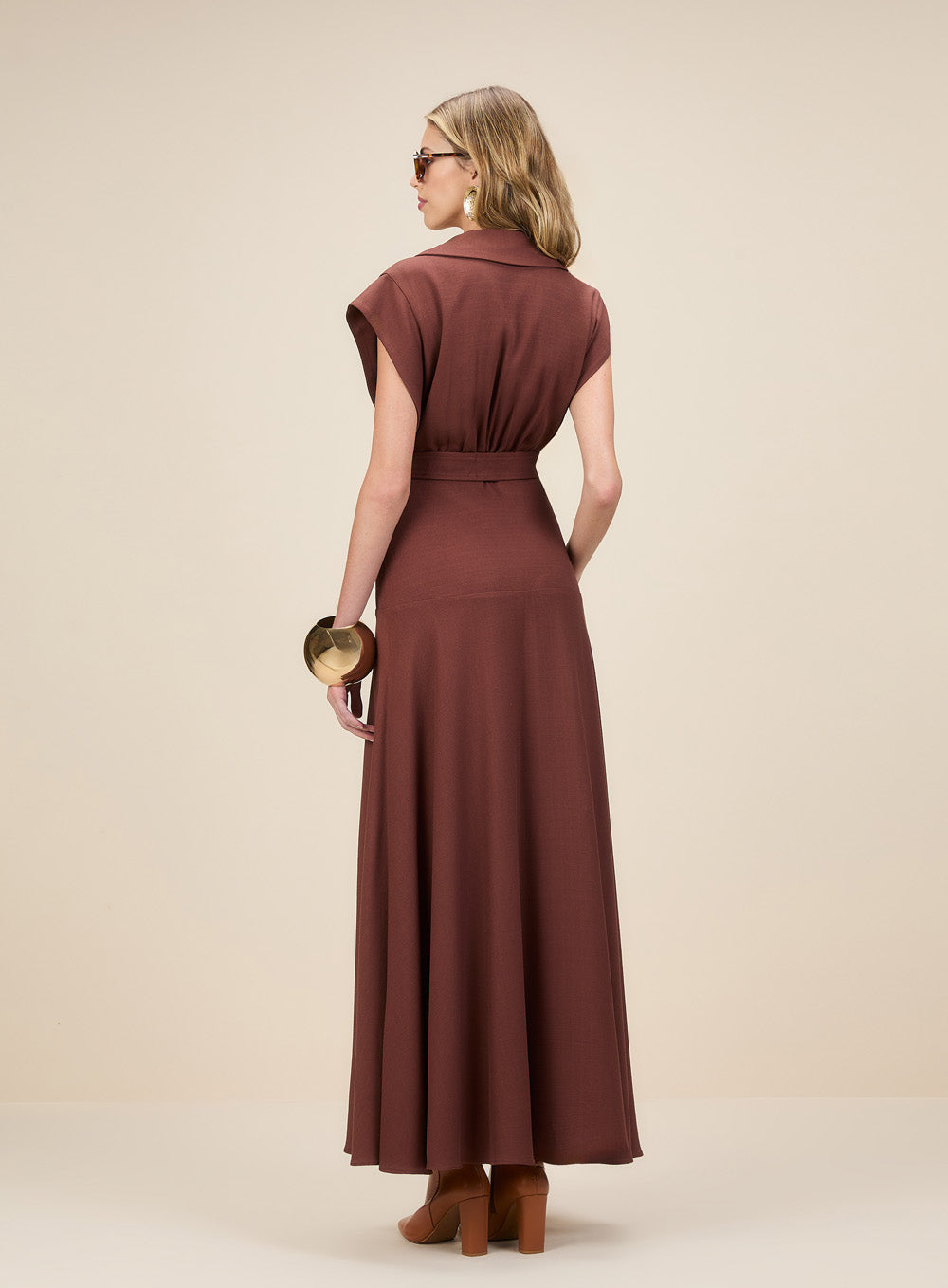 Vestido Marrom Linho Skazi