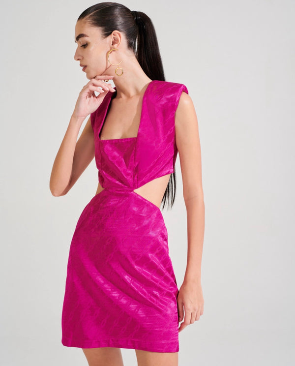 Vestido Rosa Estampa Corrente Tufi Duek