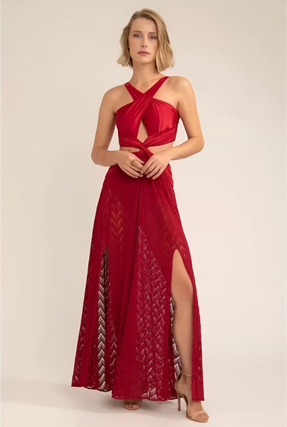 Vestido Vermelho Renda PatBo