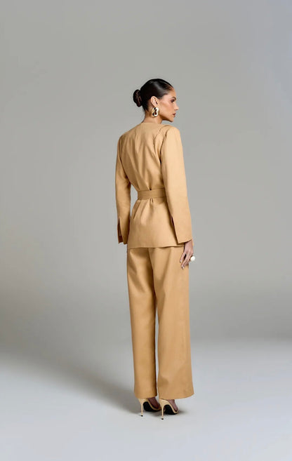 Conjunto Nude em Linho Helena Regina Salomão