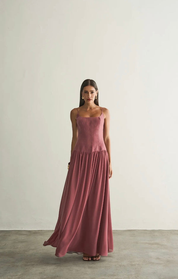 Vestido Rosa Cós Baixo Milena Regina Salomão
