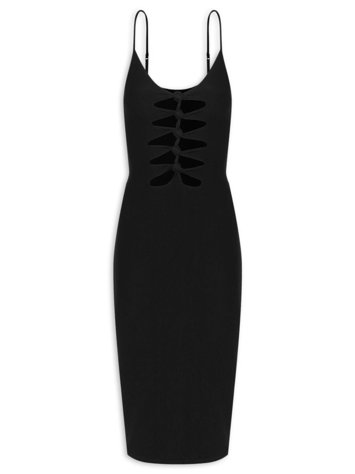 Vestido Preto Decote Torcido Vix Paula Hermanny