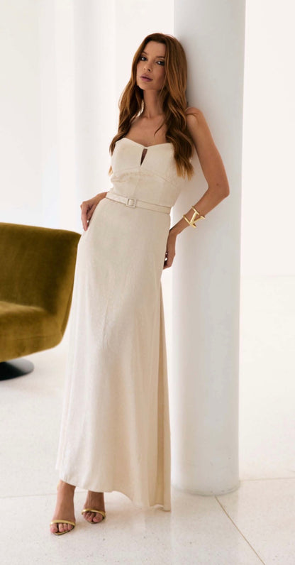Vestido Off White Estampa Onça Adele Regina Salomão